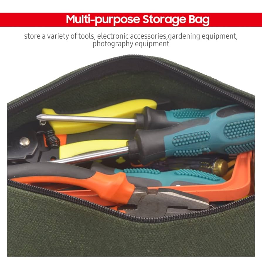 Amazon.com: Multifunction Canvas Bag with Zipper Wide Mouth